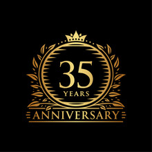 35 Years Celebrating Anniversary Design Template. 35th Anniversary Logo. Vector And Illustration.