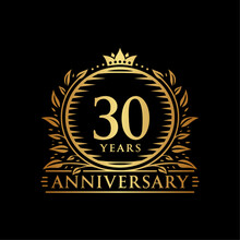 30 Years Celebrating Anniversary Design Template. 30th Anniversary Logo. Vector And Illustration.