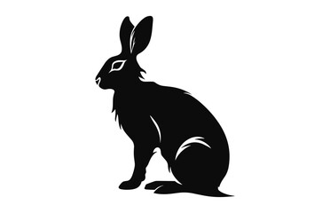 Wall Mural - Rabbit silhouette vector isolated on a white background