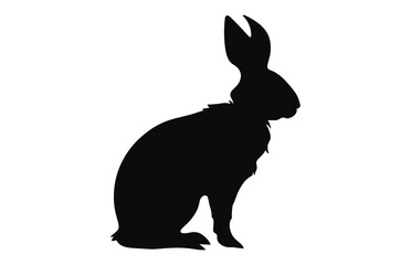 Wall Mural - Rabbit vector black silhouette isolated on a white background