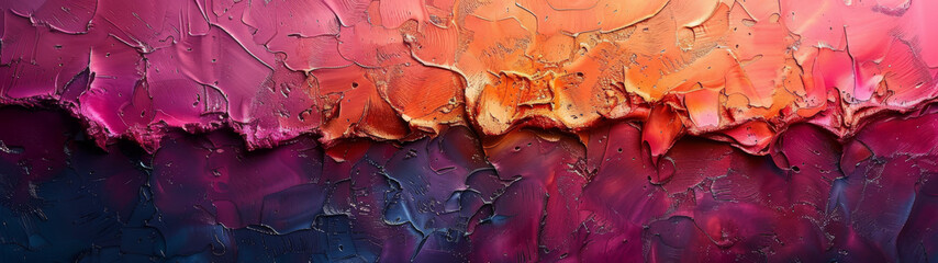 Wall Mural - Abstract Painting of Pink and Orange Colors