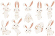 © LukaJreym - White spring bunny clipart. Cute easter character.  Cute hare or rabbit illustrations. Transparent background