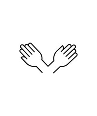 Sticker - hands icon, vector best line icon.