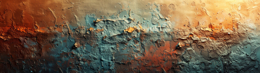 Wall Mural - Blue and Orange Abstract Painting