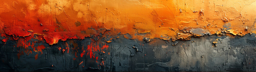Wall Mural - Abstract Painting With Orange and Yellow Colors