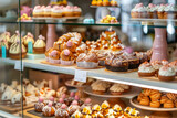 Fototapeta Boho - Exquisite Assortment of Pastries on Display at a Gourmet Bakery Shop
