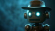 3d render of a miniature robot with a detective hat solving mysteries