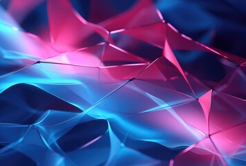 Wall Mural - Vibrant Neon Mesh Network Abstract Background