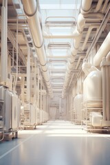 Poster - Modern Industrial Facility with Sunlit Pipes and Tanks