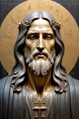 Ultra-cartoon Jesus in Leonardo da Vinci style