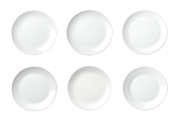 Aufkleber - white ceramics plate isolated on a transparent background. Top view