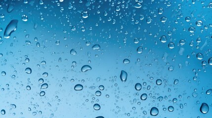  Atmospheric background with water droplets. Monochrome. The texture of water on a blue background.