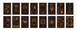 © Good Studio - Tarot cards set. Magic mystic deck design, arcanas. Sacred esoteric symbols, occult celestial spiritual signs, patterns. Divination taro pack with sun, moon, eye. Flat graphic vector illustrations