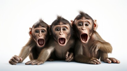 Poster - Generative AI Mischievous monkeys posing playfully.