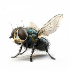 3d fly character on white background 