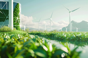 Poster - A conceptual image showcasing the integration of green energy solutions and sustainable power engineering