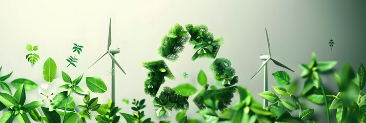 Poster - a conceptual image showcasing the integration of green energy solutions and sustainable power engine