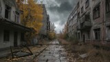 Fototapeta Uliczki - Abandoned City Where No People Lives
