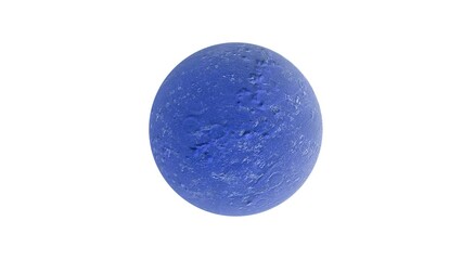 Wall Mural - A blue planet on a white background is approaching. An abstract video of the universe.