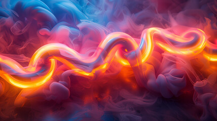 Wall Mural - Abstract Colorful Background with Intertwined Smoke. Suitable for modern design projects.