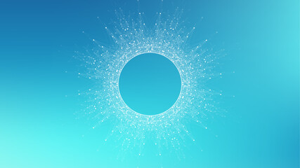 Poster - Quantum computing technology concept. Big Data Visualization. AI Generative Banner Concept In The Digital Style. Generative Design Element For Internet Technology. Concept Artificial Intelligence