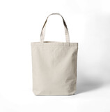 Fototapeta  - Canvas tote bag mockup template, PNG transparency with shadow