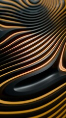 Poster - loop 3d animation of an abstract background with vertical orientation on a black surface, the shape 