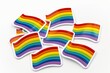 LGBTQ Sticker genderqueer pride sticker design. Rainbow lovesick motive love community diversity Flag illustration. Colored lgbt parade diversity training. Gender speech dialogue