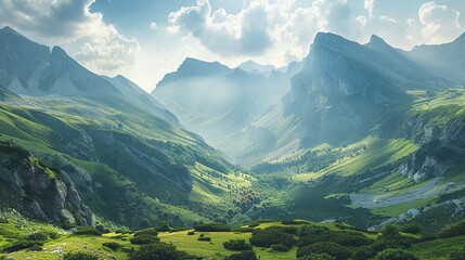 Wall Mural - landscape in the mountains