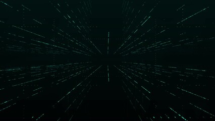 Poster - Abstract digital cyberspace with moving particles. High-speed connection and data analysis technology. Cyber Security Database. Digital abstract background concept. 4K