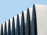 Fototapeta  - Curve arch concrete wall pattern Building exterior Architecture detail