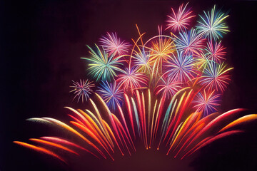 Wall Mural - Colored holiday fireworks. _ai_generated.