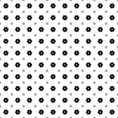 Poster - Square seamless background pattern from geometric shapes are different sizes and opacity. The pattern is evenly filled with big black milling disc symbols. Vector illustration on white background