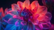Vibrant Neon-Colored Flower, Ideal for Artistic Backgrounds and Vibrant Designs