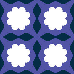 Wall Mural - Abstract seamless pattern with square repetitive tile in retro style. Beautiful vector geometrical texture with simple shapes. Modern background in vintage style
