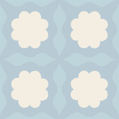 Wall Mural - Abstract seamless pattern with square repetitive tile in retro style. Beautiful vector geometrical texture with simple shapes. Modern background in vintage style
