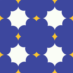 Wall Mural - Beautiful seamless pattern with geometric shapes in retro style. Vector texture in classic ceramic tile style. Modern geometry background in vintage style.