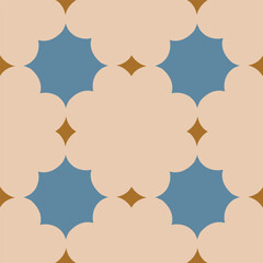 Wall Mural - Beautiful seamless pattern with geometric shapes in retro style. Vector texture in classic ceramic tile style. Modern geometry background in vintage style.