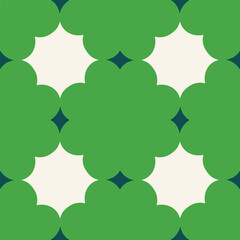 Wall Mural - Beautiful seamless pattern with geometric shapes in retro style. Vector texture in classic ceramic tile style. Modern geometry background in vintage style.