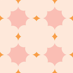 Wall Mural - Beautiful seamless pattern with geometric shapes in retro style. Vector texture in classic ceramic tile style. Modern geometry background in vintage style.