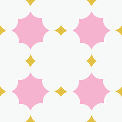 Wall Mural - Beautiful seamless pattern with geometric shapes in retro style. Vector texture in classic ceramic tile style. Modern geometry background in vintage style.