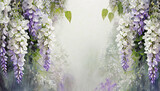 Fototapeta Fototapeta w kwiaty na ścianę - Tapeta kwiaty , pastelowe wiosenne tło kwiatowe, puste miejsce