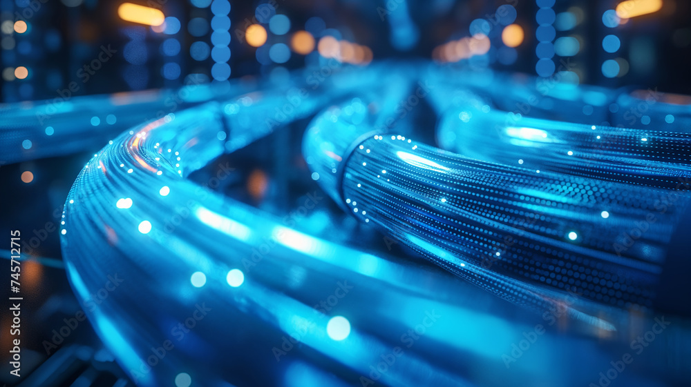 fiber optics cables background with lots spots Stock Photo | Adobe Stock