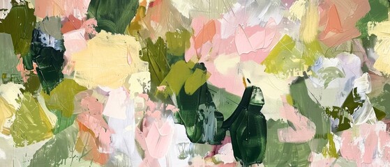 Aufkleber - Closeup of abstract rough colorful green pink white colors art painting texture background wallpaper, with oil or acrylic brushstroke waves, pallet knife paint on canvas..