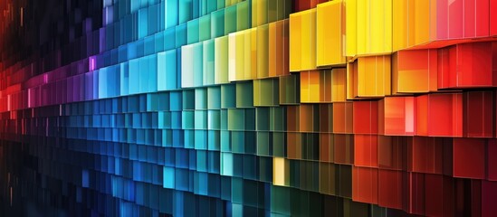 Wall Mural - varied color scale texture with geometric shapes, Generative AI