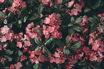 Wall Mural - abstract top view pink flowers on a backdrop in the s