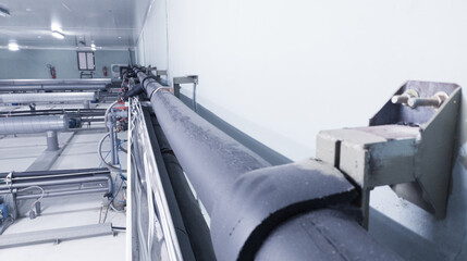 Wall Mural - Cold water pipes in cooling machine installations in the hatchery industry