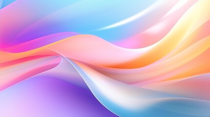 Canvas Print - Holographic neon background ,Colorful psychedelic abstract. Pastel color waves for background