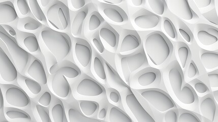 Wall Mural - 3D render, Abstract white matter geometric pattern  background