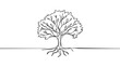 © artisttop - Tree in continuous line art drawing style. Giant and powerful tree black linear design isolated on white background.